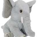 Hideekoog Elephant Stuffed Animal for Kids,8 inch Realistic Animal Plush Toy Lying Down Posture Animals,Plush Cute Elephants Gift for Boys Girls Adult Birthday Hug Teaching(S-Elephant)