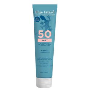 Blue Lizard BABY Mineral Sunscreen with Zinc Oxide, SPF 50+, Water Resistant, UVA/UVB Protection with Smart Cap Technology - Fragrance Free, 5 oz. Tube (5 Fl Oz (Pack of 1))
