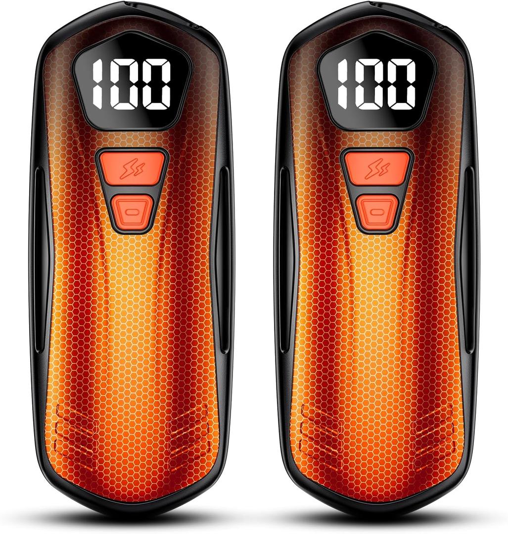 AI Hand Warmers Rechargeable 2 Pack, AI Smart Chips Electric Hand Warmers, Long Lasting Safe Heat, Portable Pocket Heater, Gifts for Christmas, Outdoor, Golf, Hunting, Camping Accessories -Black