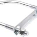 Prime-Line 9072026 U-Bolts, Round Bend, 3/8 In.-16 X 3-1/2 In. X 4-5/8 In. - for 3 In. Pipe (10 Pack), Zinc
