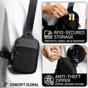 Travel Sling Bag for Men & Women - Water Resistant Crossbody Multipocket Chest Bag with Anti-Theft & RFID