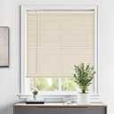 LazBlinds Cordless 1" Vinyl Mini Blinds for Indoor Windows - Light Filtering Horizontal Window Blinds & Shades, 24" W x 64" H, Beige