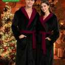 Kidukso Unisex Wizard Robes Flannel Costume Robe Plush Hooded Bathrobe Cozy Christmas Halloween Costume (L)