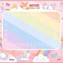 Water Doodle Mat for Kids  Mess Free Reusable Drawing & Writing Board, Neon Aqua Magic Coloring Mat, Educational Preschool Learning Toy for Toddlers Boys & Girls (Unicorn)