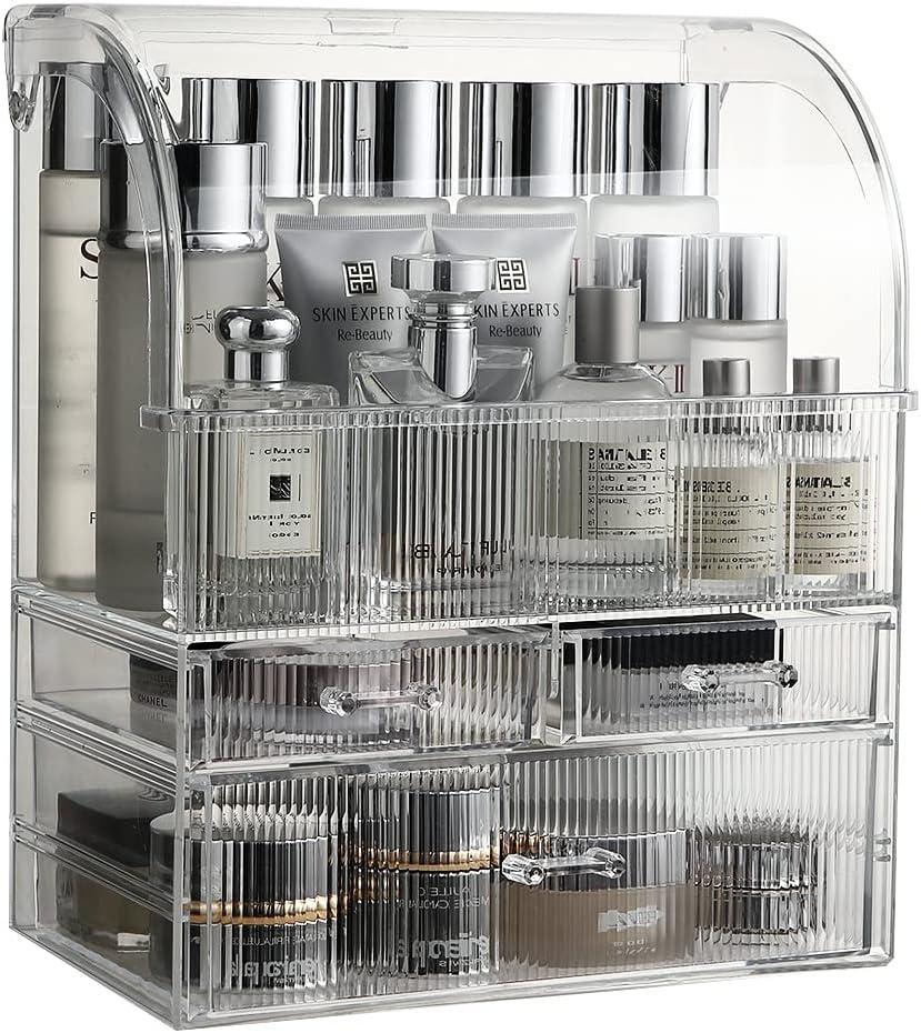 MOOCHI Professional Large Cosmetic Makeup Organizer Bathroom Storage Display Case with Drawers