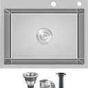 MENATT 22-inch Drop in Kitchen Sink Brushed, SUS304 Stainless Steel Topmount Kitchen Bar Prep Sink, Single Bowl Workstation Kitchen Sinks, 22" x 18" x 9"
