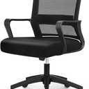 NEO CHAIR Office Computer Desk Chair Mid-Back Mesh Wide Seat, All Black, 23 inches x 20 inches x 40 inches
