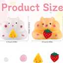 2PCS Hamster Squishy,Handmade Hamster Squeeze Toys,Ultra-Soft Realistic Pet Squeeze,Stress Relief Fidget Sensory Toys,Squishy Hamster for Children, Teens, and Adults