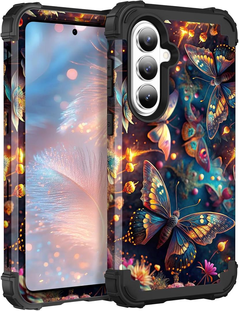 TEECOVER Heavy Duty Case for Samsung Galaxy S26 Plus, Blue Butterfly