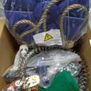 CTSC Zipline for Kids and Adult, Zip line Kits for Backyard with Stainless Steel Spring Brake, Cable Tensioning Kit, Safety Harness, 2 Tree Protectors and Full Set of Zip line Accessories, 105 FT Blue