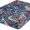 hyha Printed Couch Cushion Covers, Floral Sofa Covers Washable for 2 Cushion Couch, Stretch Pattern Outdoor Cushion Covers for Patio Furniture with Elastic Bottom(Medium, Paisley)