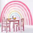 Kingarch Large Colorful Rainbow Wall Decals, Insparational Peel and Stick Fabric Nursery Wall Decor, Removable Home Room Wall Decor Murals Stickers for Kids Girls Toddler Bedroom Living Room Playroom