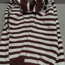 MASCOMODA Womens Fall Dresses 2024 Striped Sweater Dress Casual Long Sleeve V Neck Collared Loose Side Slit Knit Midi Dress (Small, Coffee)