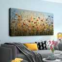 Sorbrozo Large Wildflower Meadow Canvas Wall Art Colorful Floral Nature Landscape Print Modern Living Room Decor 20x40in