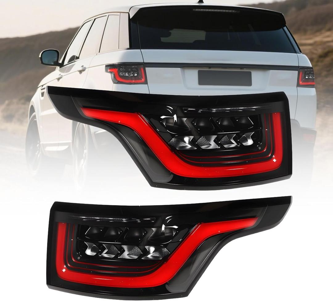 Pair Tail Lights Assembly w/Bulbs Compatible with Range Rover Sport 2014-2018 Rear Tail Lamp Taillight Left & Right Replace LR043974 LR043976