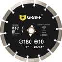 7 Inch Diamond Blade for Angle Grinder  Diamond Cutting Wheel for Cutting Stone, Marble, Granite, Brick, Masonry, Paving Flag, Concrete  Diamond Saw Blades Segment Height 0.394 (10 mm)  GRAFF