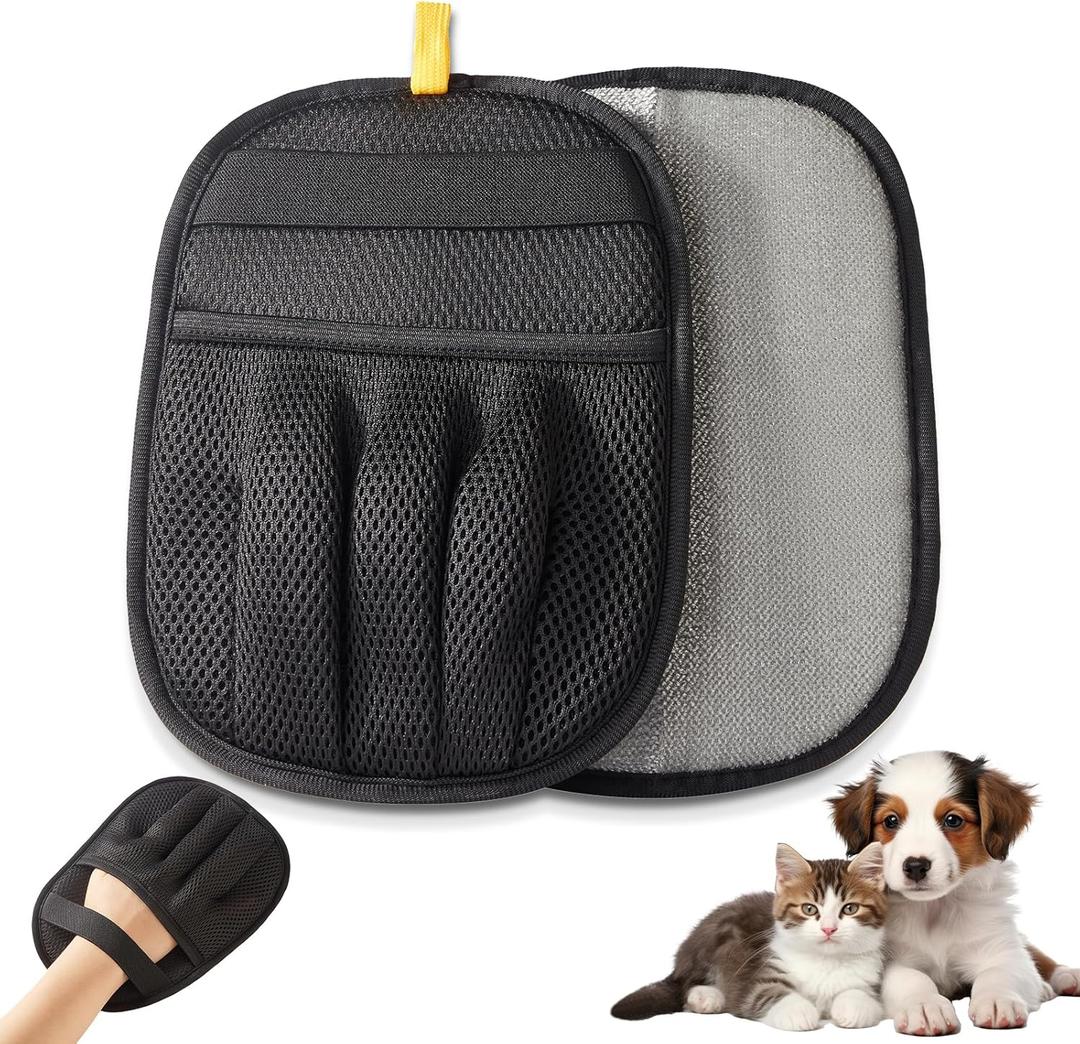 3 x Pet Hair Removal Glove for Cats and Dogs - Electrostatic Pet Hair Remover Glove, Reusable Brush Pet Hair Remover for Couch, Carpet, Car Seat & Laundry1PC (Black)