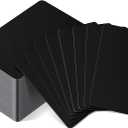 Patelai Blank Metal Business Cards Thickness 0.8 mm Metal Laser Engraving Cards for House Office Customer DIY Gift Plate Invitations, 86 x 54 Mm, Black(50 Pcs)