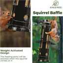 Kingsyard Squirrel Proof Bird Feeders with Weight-Activated Perches, Metal Wild Bird Feeder for Outdoors Hanging, 3 lb Large Seed Capacity, Black