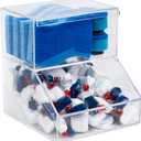 IneVibe Acrylic Dishwasher Pods & Sponge Holder w/Lids - 2 Compartment Container for Storing Detergent Tablets, Dryer Sheets, Laundry Pods for Kitchen Sink Organization