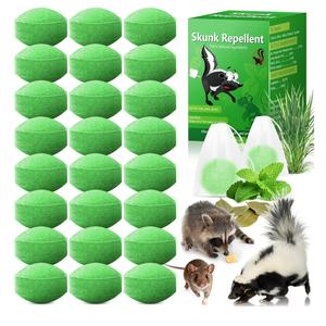 Peppermint Skunk Repellent, Raccoon Repellent Ball for House Garage Garden Car Engine Indoor, Raccoon Deterrent for Outdoor, Keep Skunks and Raccoons Out Natural Ingredients Pet Safe, Green