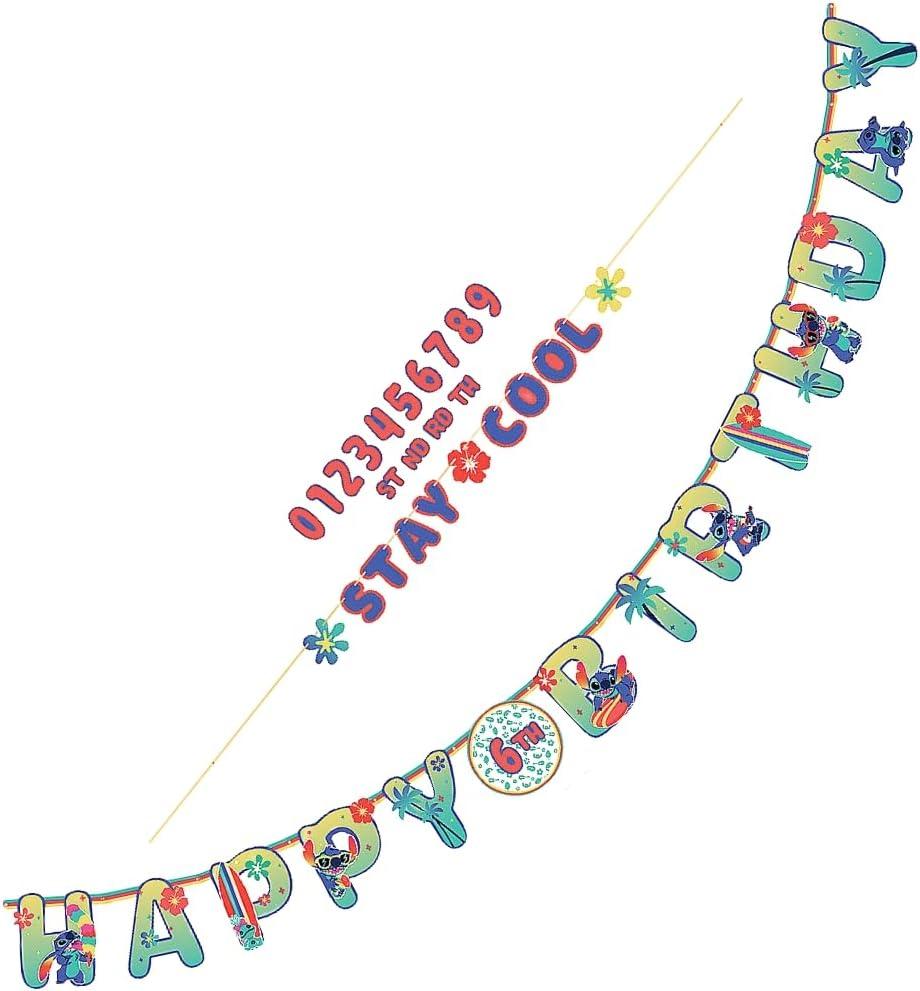 Multicolor Disney Stitch Jumbo Letter Banner Kit - 126" (1 Set) - Ideal for Birthday & Themed Parties