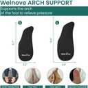 Welnove Arch Support Inserts for Plantar Fasciitis - Self Adhesive Gel Arch Supports for Flat Feet and Foot Pain Relief - Reusable Arch Cushion Pads for Sandals Slipper for Women & Men,3 Colors-Large