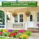 16 Bundles 7 Styles Artificial Flowers for Outdoors, UV Resistant No Fade Fake Plants Outdoor Faux Flowers Plant Silk Daisy Boston Fern Lavender Flowers for Cemetery Outside Planters Porch Patio Home