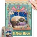 Plastic Jigsaw Puzzles for Adults 1200 Pieces - Gary Patterson - It's All About Me-ow Most Satisfying Table Games and Gifts No Puzzle Mat Required [H3469]