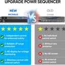 Rack Mount Power Conditioner 20A Sequencer for Audio Equipment, 10 Outlets 2000W Power Supply with 8 Independent Controls, Surge Protector, Voltage Display, External Switch