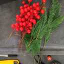 FRCOLOR 20pcs Faux Red Berry Stems and Green Branches Artificial Holly Berry Picks for Christmas Holiday Decor and DIY Craft Arrangements