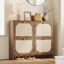 Nicetree Shoe Cabinet Storage for Entryway, Narrow Shoe Organizers with 4 Flip Drawers, Freestanding Large Shoe Rack with 3-Tier Adjustable Shelves for Hallway (4-Drawers, Oak Color)