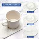 2 Pcs Water Absorbing Stone Drying Trays for Bathroom Sink Kitchen Counter Soap Dish Dispenser Sponge Holder White Ceramic Bathroom Vanity Quick Dry Stone Mat for Kitchen Sink Marble Diatomite Tray