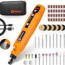 HARDELL Mini Cordless Rotary Tool Kit, 5-Speed and USB Charging with 61 Accessories, Multi-Purpose 3.7V Power Rotary Tool for Sanding, Polishing, Drilling, Etching, Engraving, DIY Crafts