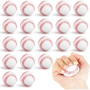 Hxezoc 20 Pieces Mini Baseball Stress Balls Baseball Party Favors Foam Sports Balls Small Squeeze Anxiety Bulk Toy Ball for Kids Birthday Party, School Reward Carnival Party Supplies