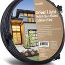 35 FT Evenly Spaced Multiple Outlet 14/3 Extension Cord, Outdoor/Indoor - 7 Outlets Every 5 Feet, Christmas Lighting, Holiday Decorations, Uplighting, Stage Backlines