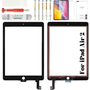 for iPad Air 2 Screen Repair Kit for iPad Air 2 Digitizer Replacement A1566 for iPad Air 2 Touch Screen Replacement A1567 Without Home Button Black (Without LCD)