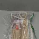 TJ.MOREE Ironing Board Hanger Wall Mount - Laundry Room Decor Iron and Ironing Board Holder with Large Storage Wooden Base Basket and Removable Hooks(T&V Shaped) Cream