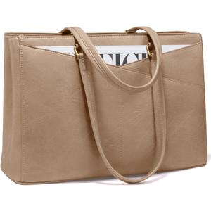 LOVEVOOK Laptop Bag for Women,15.6 Inch Laptop Tote Bag for Women,Vintage Leather Work Tote Bags Computer Business Teacher Bag,Waterproof Office Briefcase