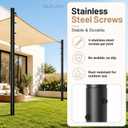 2 Pack 12 Ft Shade Sail Poles, Heavy Duty Sun Shade Poles for Patio Backyard, Metal Sail Shade Poles with Anti-Rust Coating, Poles for Sun Shades Outdoor Garden Courtyard Deck