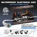 Flemoon Outdoor Electrical Box Waterproof, IP54 Waterproof Extension Cord Cover, Protect Outlet, Plug, Socket, Timer, Power Strip, Holiday Light, Large Weatherproof Connection Box, Brown