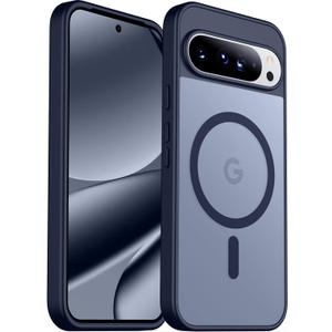 SPIDERCASE Magnetic for Google Pixel 10/Pixel 10 Pro Case, Military Grade Drop Protection Slim Translucent Matte Shockproof Anti-Fingerprint Phone Case for Pixel 10/10 Pro, Blue