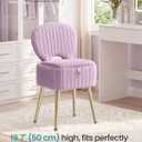 SONGMICS Vanity Chair, Makeup Stool with Folding Backrest, 13"D x 17.1"W x 32"H