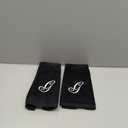Monogrammed Towels Fingertip, Personalized Gift, 11 x 18 Inches  Set of 2 White Embroidered Towel  Extra Absorbent 100% Cotton  Soft Velour Finish  For Bathroom/ Kitchen/ Spa  Initial G (Black)