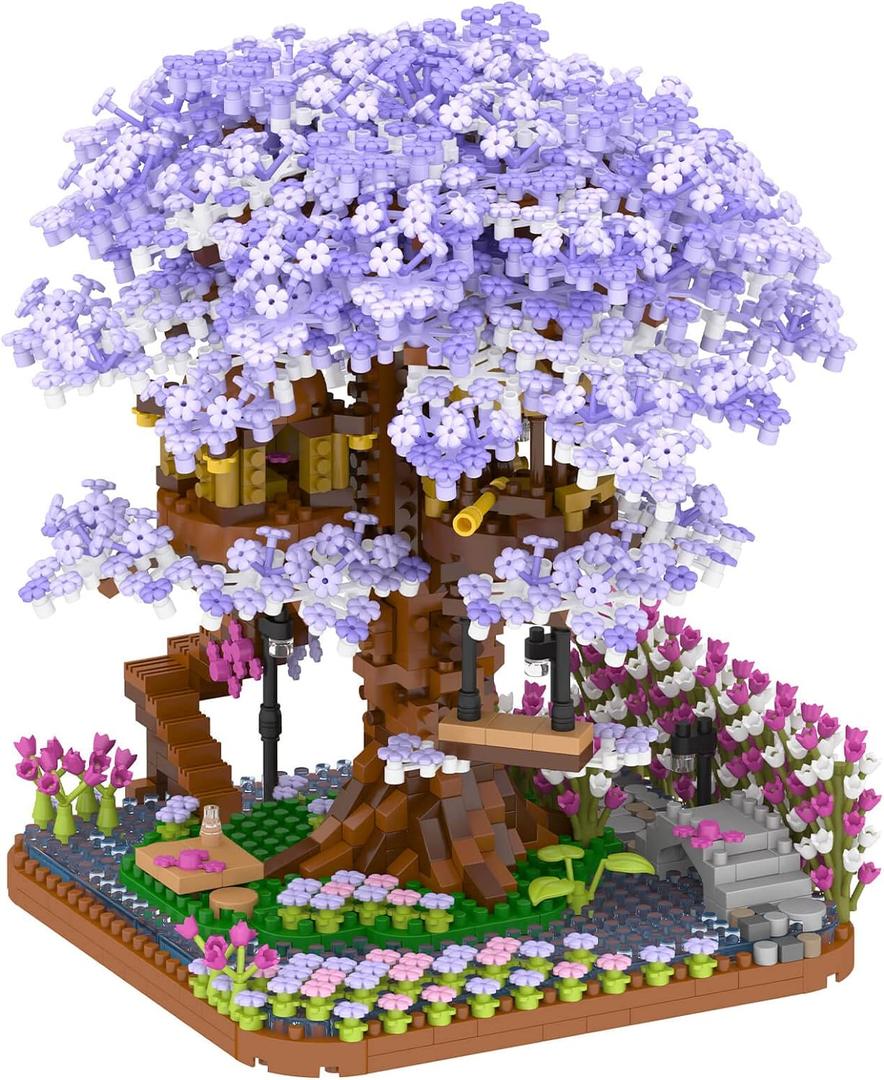 Cherry Blossom Bonsai Tree Building Set, Flowers Tree House Model Sets for Adults, 2200Pcs Micro Bricks Collectible Creative Gifts for Adults Girls Boys 14+