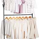 Double Rod Clothing Garment Rack with Wheels and Hooks,Rolling Organizer with Shelves,Portable Coat Racks for Hanging Jacket,Bag,Hat,Black