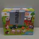 Farm Animal Toys for 1 2 3 Year Old Toddlers, Big Red Barn with Farm Mat & Animals & Tractor Toy for Boys Girls, Montessori Learning Interactive Barn Set for Kids 1-3, Ideal Christmas Birthday Gifts