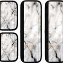 Refrigerator Handle Covers Set of 4 Fridge Holder Handle Cover White Marble Appliance Handle Covers Washable Oven Microwave Dishwasher Handle Antiskid Protector Cover