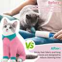 T'CHAQUE Sticky Hair Cat Clothes, Professional Recovery Suit for Cats, Anti-Shedding Shirt Outfit, Soft Pajamas for Kittens, Post-Surgery Onesie for Male & Female Cats