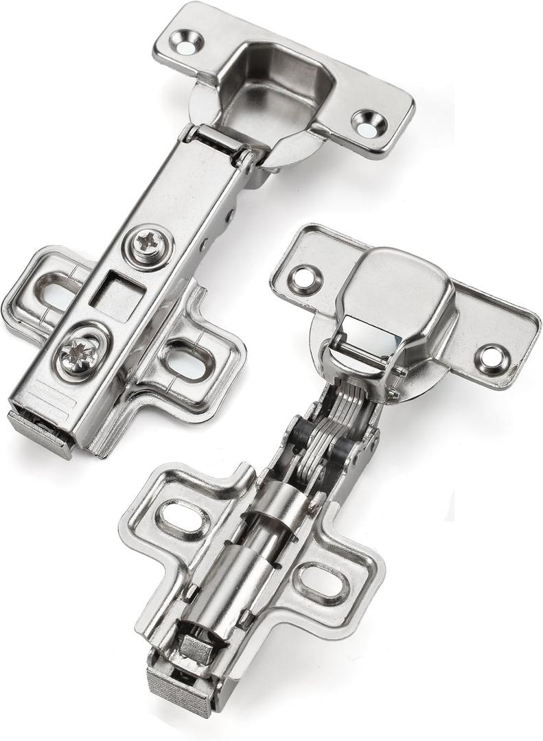Laurey 10101 -AeroHinge - 110-Degree Full Overlay European Concealed Cabinet Hardware Hinge for Frameless Cabinet Doors with Soft Close and Snap On System- Pair